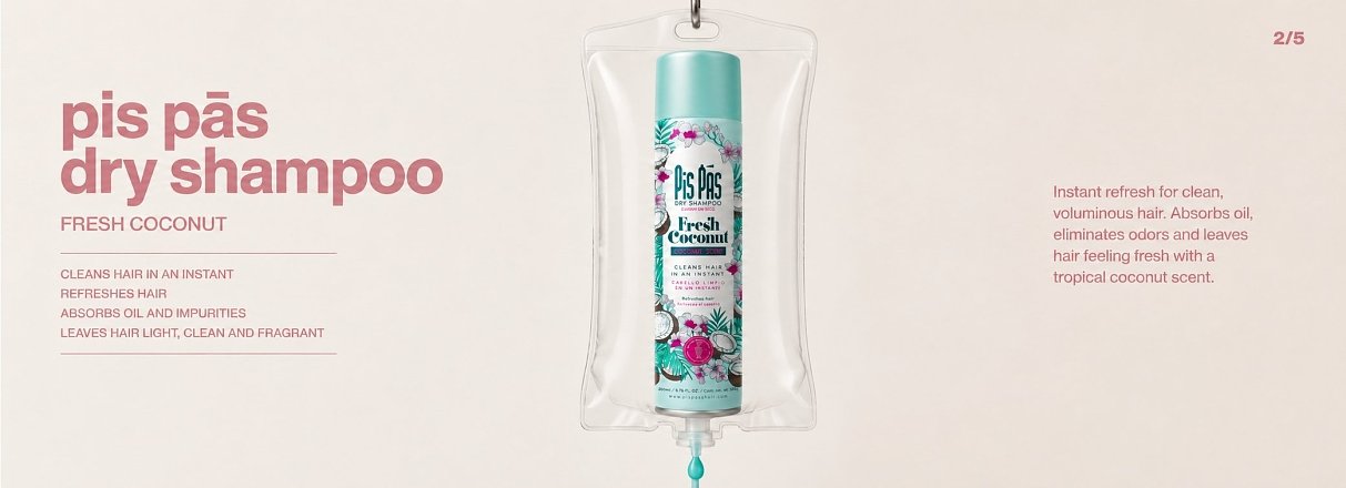 PisPas Dry Shampoo Fresh Coconut- Ξηρό Σαμπουάν 200ml