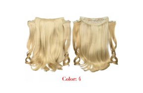 Τρέσα Συνθετική HD Κυματιστή με Κλιπ 3 Κομμάτια 45cm 185g Ξανθό Πολύ Ανοιχτό Παστέλ #4