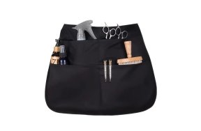 Επαγγελματική Μαύρη Ποδιά Κομμωτηρίου Μέσης με 5 Τσέπες για Εργαλεία και Αξεσουάρ