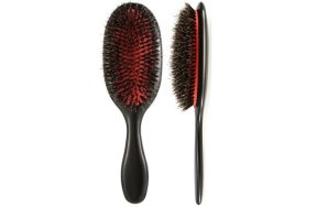 Βούρτσα Μαλλιών για Extensions Οβάλ Μαύρη με Νάιλον Τρίχες – Αντιστατική, Ιδανική για Απαλό Ξεμπέρδεμα & Λείανση