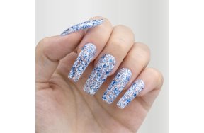 Ημιμόνιμο Βερνίκι Νυχιών Νο 085 Λευκό Μπλε Παγιέτα Flakes 10ml - Christian Artesio