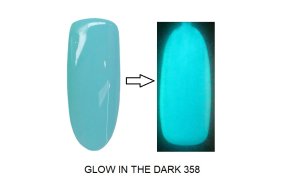 Ημιμόνιμο βερνίκι νυχιών Νο 358 γαλάζιο που φωσφοριζει στο σκοτάδι, 10ml