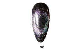 Ημιμόνιμο βερνίκι νυχιών Νο 288 μαύρο με ασημί cat eye, 10ml