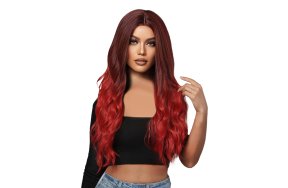 Περούκα Συνθετική Κόκκινη Όμπρε Μακριά Κυματιστή
