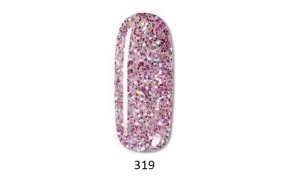 Ημιμόνιμο βερνίκι νυχιών Νο 319 ροζ glitter, 10ml