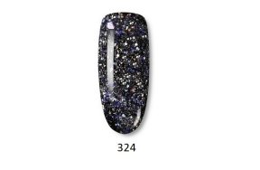 Ημιμόνιμο βερνίκι νυχιών Νο 324 ασημί ιριδίζον glitter, 10ml