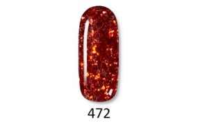 Ημιμόνιμο Βερνίκι Νυχιών Dallas Νο 472 Κοκκινο Glitter Παγιετα 10ml