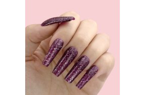 Ημιμόνιμο Βερνίκι Νυχιών Νο 154 Μωβ Glitter Παγιέτα 10ml