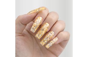 Ημιμόνιμο Βερνίκι Νυχιών Νο 202 Κίτρινο Παγιέτα Flakes 10ml