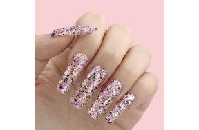 Ημιμόνιμο Βερνίκι Νυχιών Νο 203 Ροζ Απαλό Παγιέτα Flakes 10ml