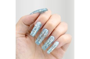 Ημιμόνιμο Βερνίκι Νυχιών Νο 204 Γαλάζιο Παγιέτα Flakes 10ml