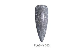 Ημιμόνιμο βερνίκι νυχιών Flashy Νο 353 ασημί glitter, 10ml