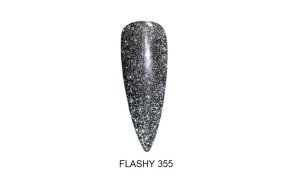 Ημιμόνιμο Βερνίκι Νυχιών Flashy Νο 355 Μαύρο Glitter 10ml