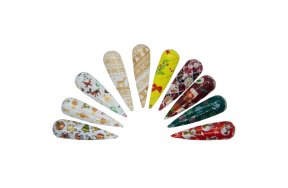 Foil Νυχιών Χριστουγεννιάτικα Σετ 10τμχ