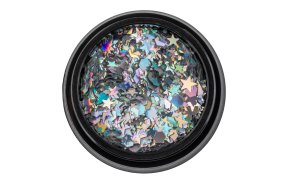 Διακοσμητικό Νυχιών Αστέρι και Παγιέτα Ασημί