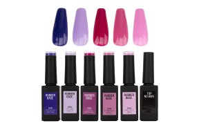 Ημιμόνιμο Rubber Base Purple Obsession – Σετ 5 τμχ + Δώρο Top No Wipe