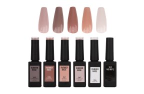 Ημιμόνιμο Rubber Base Classy Neutrals – Σετ 5 τμχ + Δώρο Top No Wipe