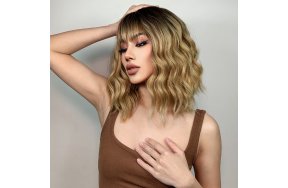 Περούκα Συνθετική Ξανθιά Όμπρε Καρέ Κυματιστή