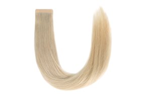 Αυτοκόλλητη Τρέσα Φυσική Tape #SILVER Ασημί, 100% Φυσική Τρίχα, 40cm 10τμχ