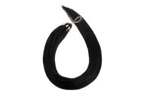 Micro Ring Loop Hair Extensions #1 Μαύρο – 100% Φυσική Τρίχα, 50cm 10τμχ