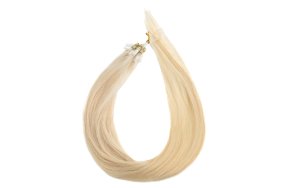 Micro Ring Loop Hair Extensions #60 Πλατινέ Ξανθό – 100% Φυσική Τρίχα, 50cm 10τμχ