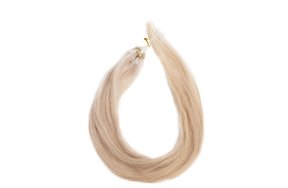 Micro Ring Loop Hair Extensions #SILVER Ξανθό Ασημί – 100% Φυσική Τρίχα, 50cm 10τμχ