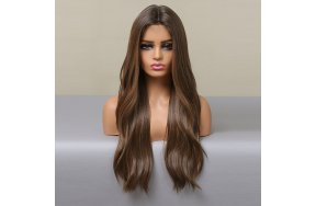 Περούκα Συνθετική Lace Front Wig 13x6 Καστανή Μακριά Κυματιστή -Φυσική Όψη & Υψηλή Άνεση