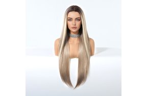 Περούκα Συνθετική Lace Front Wig 13x6 Ξανθιά Όμπρε Μακριά Ίσια -Φυσική Όψη & Υψηλή Άνεση