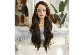 Περούκα Συνθετική Lace Front Wig 13x6 Καστανή Μακριά Κυματιστή -Φυσική Όψη & Υψηλή Άνεση