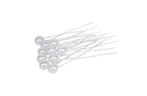 Φουρκέτες Μαλλιών Ασημί με Πέρλες– Σετ 10τμχ για Νυφικά Χτενίσματα & Κότσους