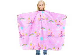 Παιδική Μπέρτα Κουρέματος Ροζ CHRISTIAN ARTESIO – Μονόκεροι, Ουράνια Τόξα & Cupcakes, Αδιάβροχη, 120x100cm