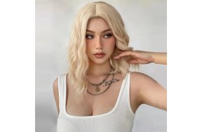 Περούκα Συνθετική Ξανθιά Κυματιστή Καρέ