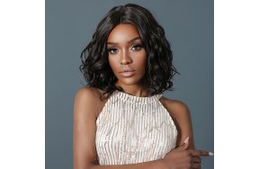 Περούκα Συνθετική Μαύρη Κοντή Σγουρή