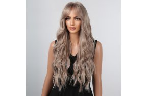 Περούκα Συνθετική Ξανθιά Σαντρέ Μακριά Κυματιστή με Φράντζα