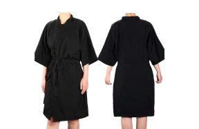 Μαύρη Αδιάβροχη Ρόμπα Κιμονό Κομμωτηρίου – Ιδανική για Βαφή, Χτένισμα & Μακιγιάζ