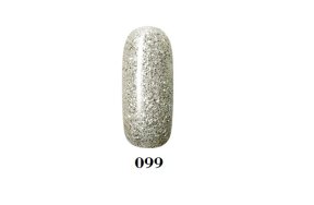 Ημιμόνιμο βερνίκι νυχιών Νο 099 ασημί glitter, 10ml