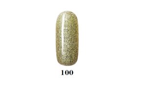 Ημιμόνιμο βερνίκι νυχιών Νο 100 χρυσό glitter, 10ml