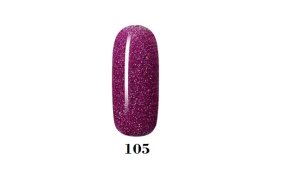 Ημιμόνιμο βερνίκι νυχιών Νο 105 μωβ glitter, 10ml
