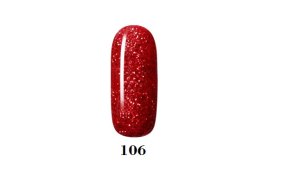 Ημιμόνιμο βερνίκι νυχιών Νο 106 κόκκινο glitter, 10ml