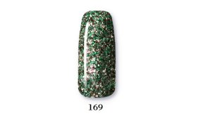 Ημιμόνιμο βερνίκι νυχιών Νο 169 πράσινο glitter, 10ml