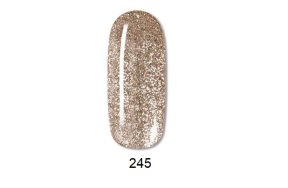 Ημιμόνιμο βερνίκι νυχιών Νο 245 ροζ-χρυσό glitter, 10ml