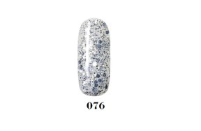 Ημιμόνιμο Βερνίκι Νυχιών Glimmer Gala Νο 076 Λευκό Glitter Παγιέτα 10ml
