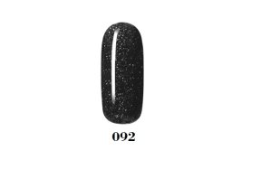 Ημιμόνιμο βερνίκι νυχιών Νο 092 μαύρο glitter, 10ml