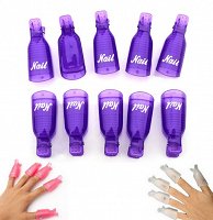 Plastic Clips for Nail Gel Polish Removal Set 10pcs