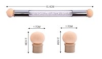 Nail Art Brush for Ombre with Sponge White-Silver