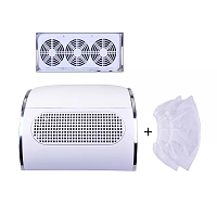Nail Dust Absorber with 3 Fans White