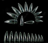 Stiletto Nagel Tips Klar Nachfullbeutel 100Stuck