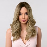 Perucke Synthetisch Blond Lang Wellig