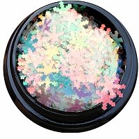 Nail Decoration Snowflake White Iridescent